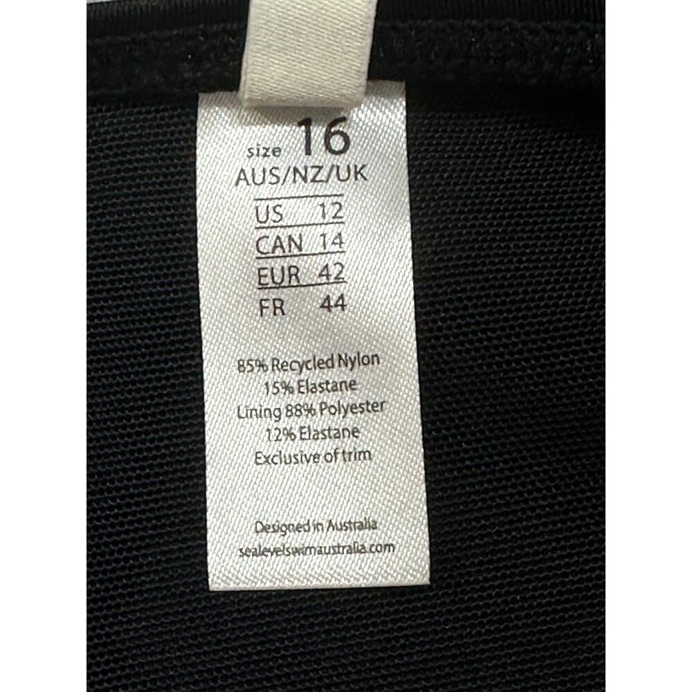 Sea Level Swim Australia Black Plunge V Neck One Piece Swimsuit Size 12 - Picture 8 of 11